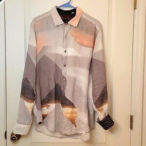 Robert Graham Limited Edition 'Sahara Desert' Men's Linen Shirt, Size XL. EUC!